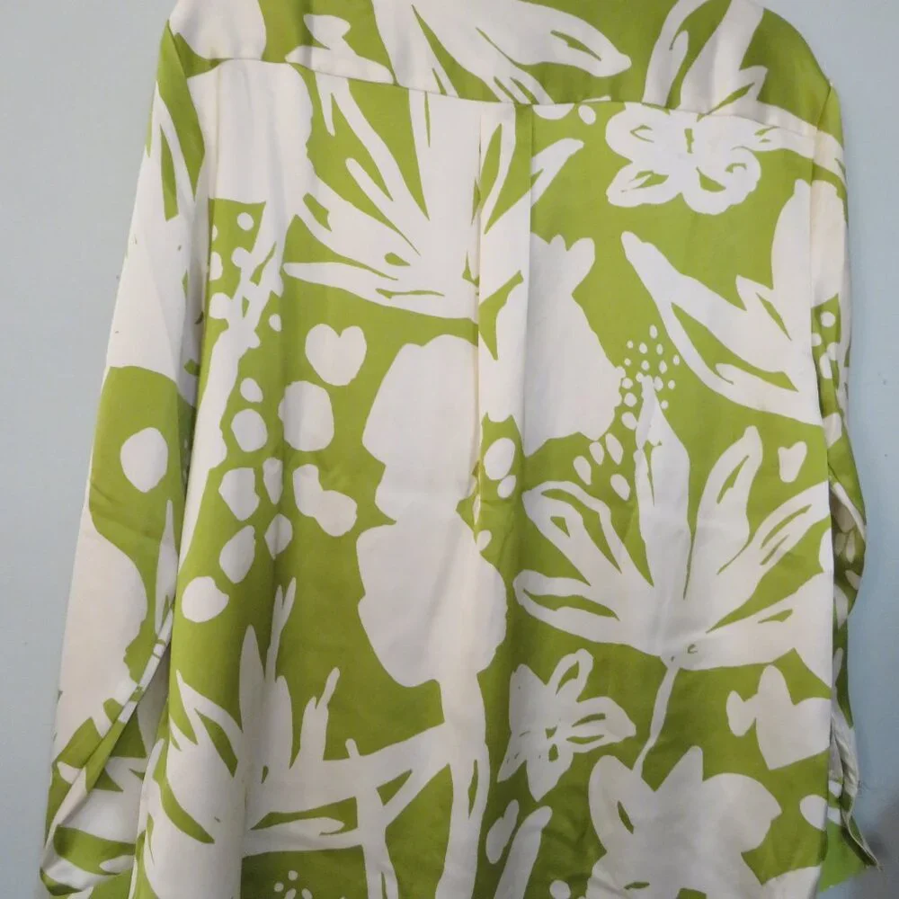 Rachel Zoe Lime and White Floral Button Down Shirt - Picture 6 of 7